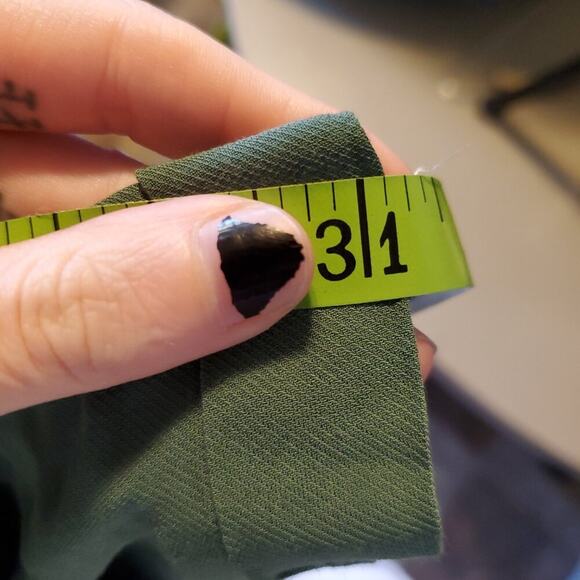 The Row Green Blue Stripe Cuffed Hem Straight Leg Slacks Pants Womens Size 8 - Picture 16 of 16